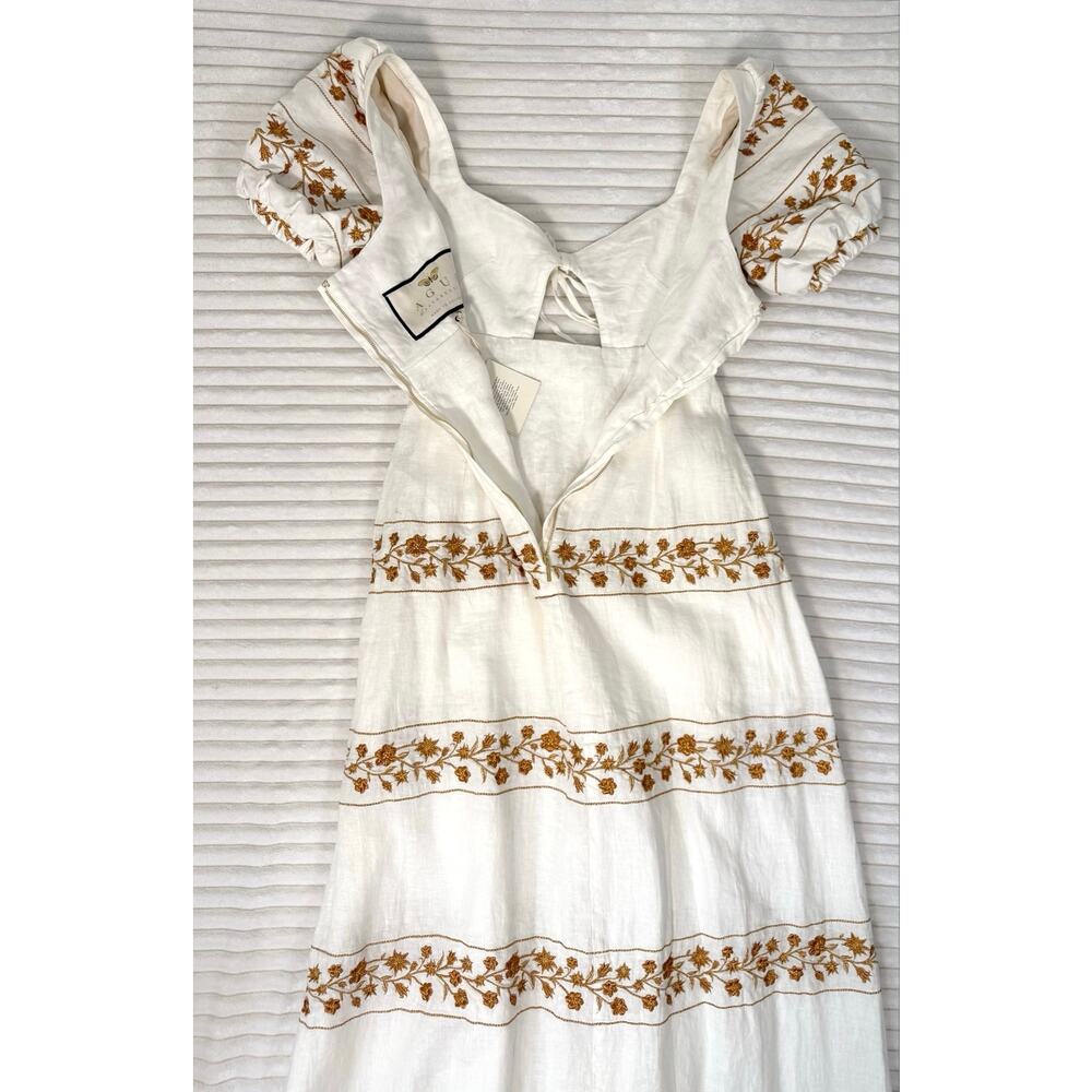 Agua by Agua Bendita Small Linen Maxi Dress Embroidered NWT- See Notes - Picture 11 of 16